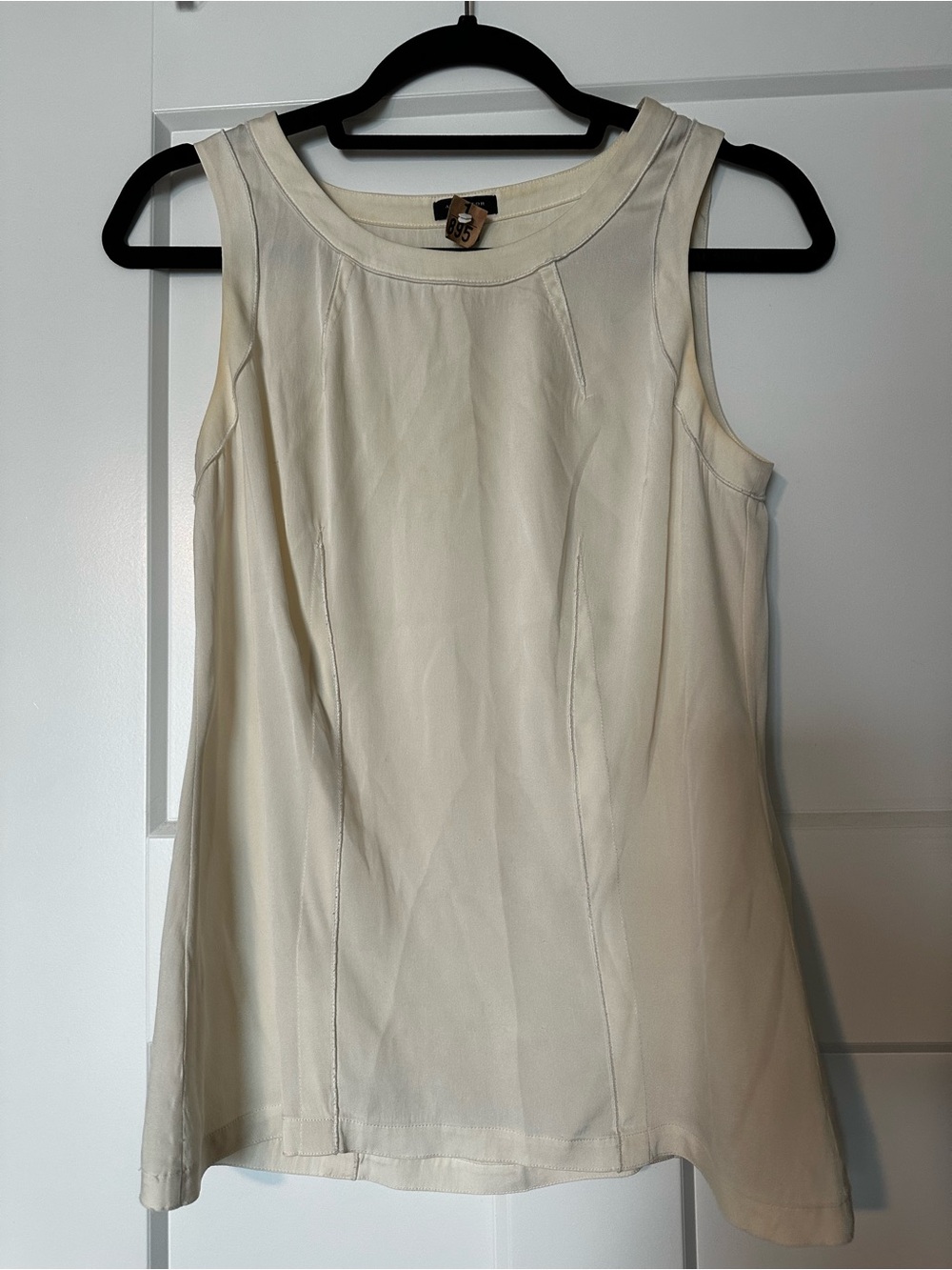 Ann Taylor Cream Sleeveless Stretch Silk Shell Top